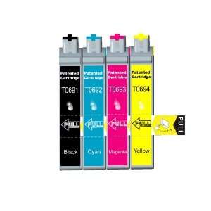  4 ND brand US Patented Epson 69 Compatible Ink Cartridges 