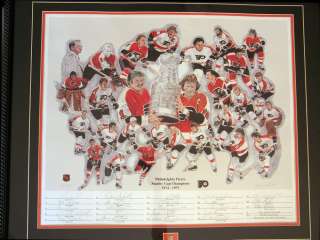 Philadelphia Flyers 1974 1975 Stanley Cup Signed Team Framed Limited 