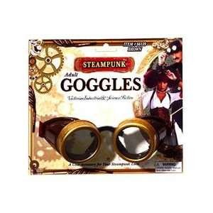  Steampunk Brown Goggles with Gold Rims 