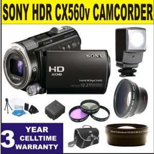 Sony HDR CX560v Camcorder w/ .45x Wide Angle Lens + 2x Telephoto Lens 