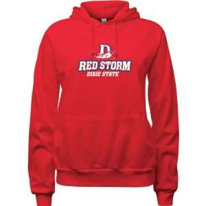  Dixie State Red Storm Red Womens Logo Hooded Sweatshirt 