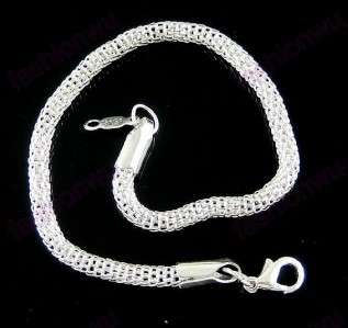 SSP SILVER MESH SNAKE CHAIN BRACELET 7.5FIT CHARMS  