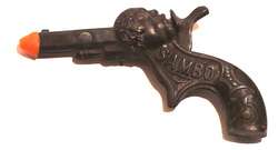 Repro of Ives 1880s Sambo figural cast iron cap gun  