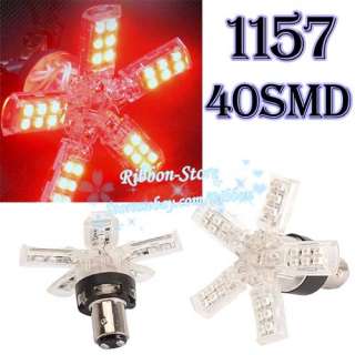 Car 5 arms 40 SMD LED Tail Brake light bulbs Red 1157  