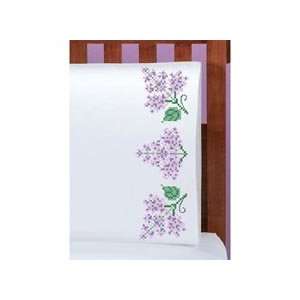  Lilacs Pillowcase Pair Stamped Cross Stitch Kit Arts 