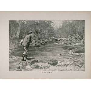  1914 Frost Fisherman Fly Fishing Two Pounder Stream 