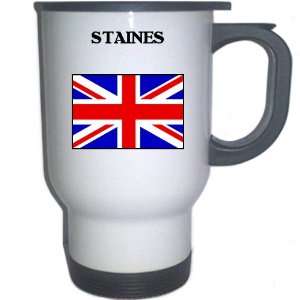  UK/England   STAINES White Stainless Steel Mug 