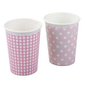 Pink n Mix GIRLS GINGHAM & SPOTTY PARTY PAPER CUPS / PLATES and/or 