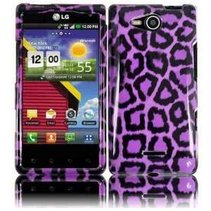 VMG LG Lucid Hard DESIGN Case Cover   Purple Leopard Design Hard 2 Pc 