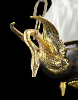 Antique Chandelier Ornate Vintage Brass Bronze Gold Glass Tole Empire 