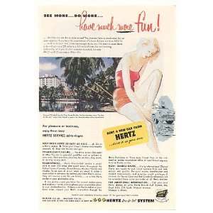   Hotel Palm Beach FL Hertz Rent a Car Print Ad
