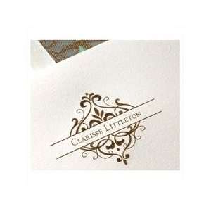 Hand Engraved Pearl White Notes with Decorative Motif