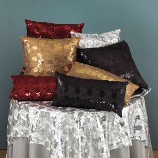 Carmina Sequin Embroidery Decorative Throw Pillow 12x20, 18   4 
