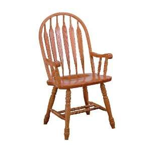  Monarch Bow Arrow Arm Chair by GS Furniture   Chestnut 