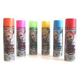  Fun and Fantasy Hair Spray Flour 6 Color Assorted (3 Pack 