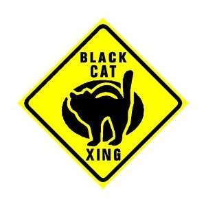  BLACK CAT CROSSING animal pet scary sign