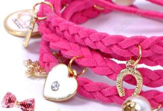 Decorations Knit Shell Heart Rabbit Fashion Bracelet Wristband 4 