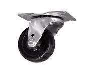 Swivel Caster with 3 x 1 1/4 Hard Rubber Wheel & 3 1/8 x 4 1/8 Top 