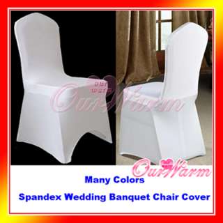 100 White Spandex Chair Cover Lycra New For Sell Party  