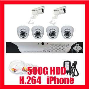  Professional 8 Channel H.264 DVR with 6 x 1/3 SONY CCD 