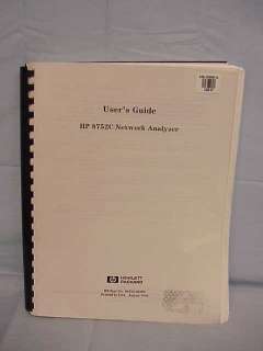 HP 8752C Network Analyzer Users Guide Manual  