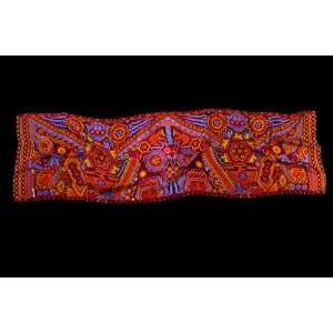  Silk Shawl Huichol Chaquira in Yellow with Velvet 