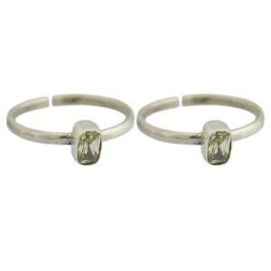   Silver Peridot Gemstone Toe Rings Foot Jewelry ShalinCraft Jewelry