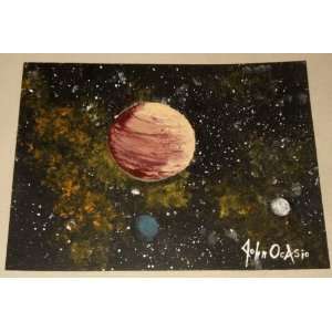   SPACE MODERN ART PAINTING ON ARTISTS PAPER ENTITLED SPACE 1014 Home