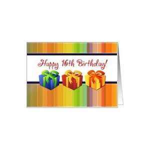  Happy 16th Birthday   Colorful Gifts Card Toys & Games