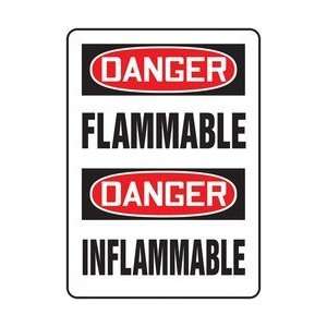 DANGER FLAMMABLE (BILINGUAL FRENCH   DANGER INFLAMMABLE) Sign   14 x 