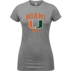  Miami Hurricanes Sport Grey Womens Mom Arch T Shirt 