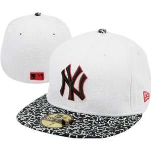 New York Yankees Fitted Hat New Era 59FIFTY White/Black EITR 2 Fitted 