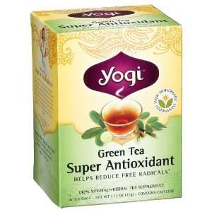 Yogi Herbal Tea, Green Tea Super Antioxidant, 16 tea bags (Pack of 3 