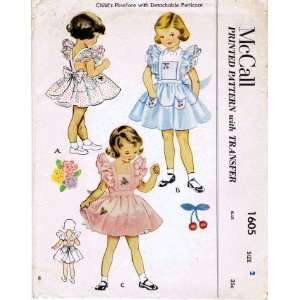  McCall 1605 Sewing Pattern Toddler Girls Pinafore 