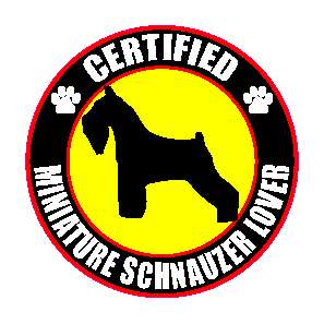 CERTIFIED MINIATURE SCHNAUZER LOVER 4 DOG STICKER  