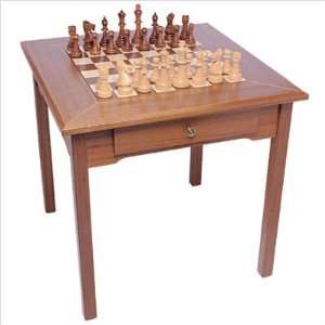   Teakwood Game Table with 2 Drawers for Storing Pieces Toys & Games