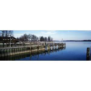 Pier over a Lake, Lake Chiemsee, Bavaria, Germany by Panoramic Images 