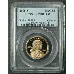  2005 S Sacagawea Golden Dollar Graded Proof 69 Deep Cameo 