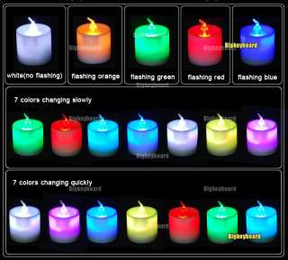 New LED 7 Color Chang Flash Flicker Flameless Electronic Candle Light 