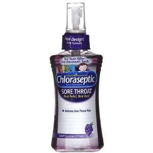 Chloraseptic Sore Throat Spray for Kids Grape 6 oz (Quantity of 4)