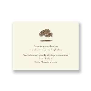  Solitary Tree Sympathy Ecru Folded Note Card Health 