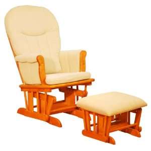 Athena Deluxe Glider Chair with Ottoman, Pecan Baby