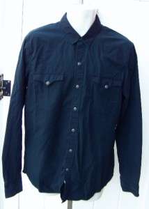 Ralph Lauren Mens RRL snap shirt medium $145 nwt black  