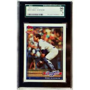  Mike Scioscia 1991 Topps Card #305 Graded 9 Mint Sports 