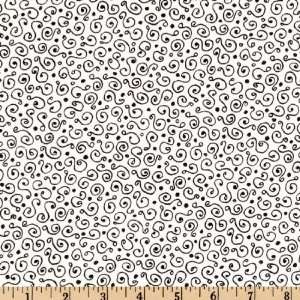  42 Wide Silhouettes Flannel Squiggles White/Black Fabric 