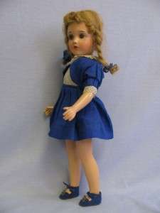   17 Vintage c1938 Composition Slim Teen Doll Original Outfit Tin Eyes