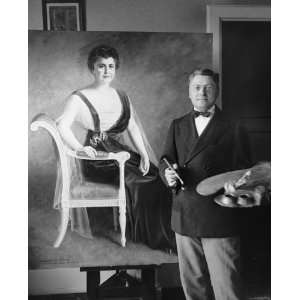  1921 photo Seymour M. Stone & painting of Mrs. Woodrow 