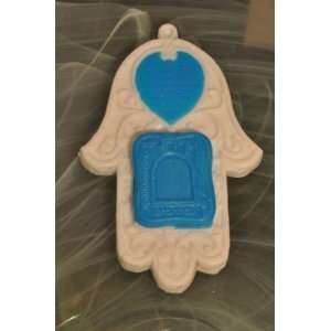  Soap on a Rope hand made Hamsa Hand Soap   White/Blue 
