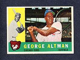 1960 Topps #259 Chicago Cubs GEORGE ALTMAN EX/MINT B2  