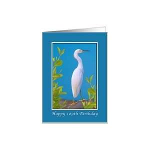  Birthday, 109th, Snowy Egret Bird Card Toys & Games